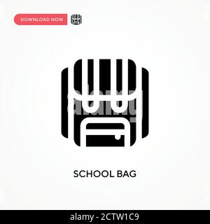 School bag vector icon. . Modern, simple flat vector illustration for web site or mobile app Stock Vector