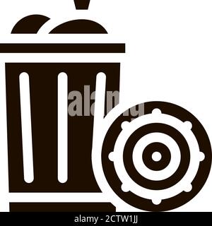 Infection Bacteria Germ In Trash Vector Sign Icon Stock Vector