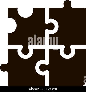 Interactive Kids Game Puzzle Vector Sign Icon Stock Vector