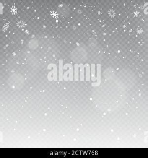 Christmas snowfall template transparent background Stock Vector