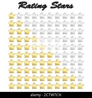 vector file of golden review stars for rating Stock Vector