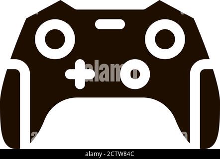 Interactive Kids Video Games Gamepad glyph icon Stock Vector
