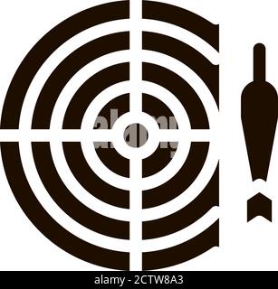 Interactive Kids Game Darts Vector Icon Stock Vector