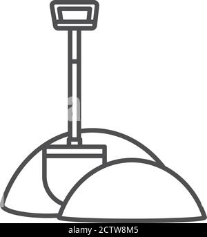 gardening, shovel in soil tool line icon style vector illustration Stock Vector