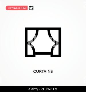Curtains vector icon. . Modern, simple flat vector illustration for web site or mobile app Stock Vector