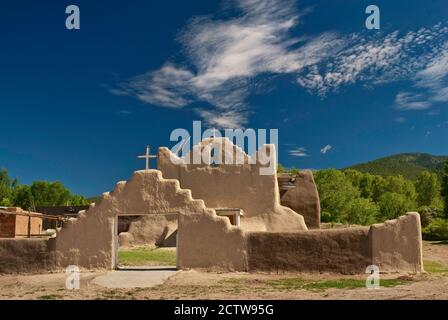 Gate to church at Picuris Pueblo, New Mexico, USA Stock Photo