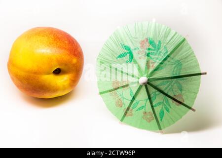 Fresh nectarine isolated on white background Stock Photo