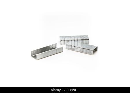 staples stack isolated on a white background Stock Photo
