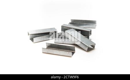 staples stack isolated on a white background Stock Photo