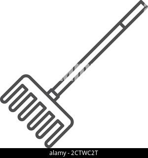 gardening, pitchfork tool work line icon style vector illustration Stock Vector