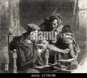 Faust and Mephistopheles, first part of the tragic play Faust by Johann ...