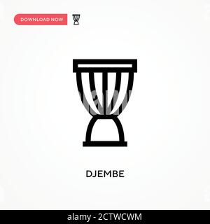 Djembe vector icon. . Modern, simple flat vector illustration for web site or mobile app Stock Vector
