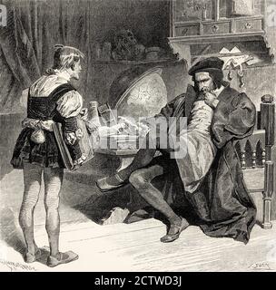 Faust and Mephistopheles, first part of the tragic play Faust by Johann ...