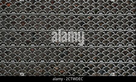 Background of gray mosaic, patterned texture, top view. Stock Photo
