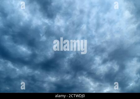 Stormy sky. Overcast sky with bluish clouds. Sky background Stock Photo