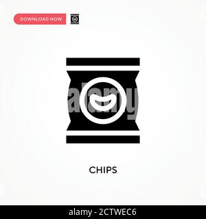 Chips vector icon. . Modern, simple flat vector illustration for web site or mobile app Stock Vector