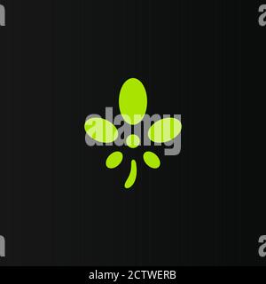 Simple logo for medical marijuana. Isolated vector icon. Hemp leaves, stylized silhouette for medicine Stock Vector