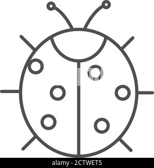ladybug insect animal line icon style vector illustration Stock Vector