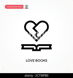 Love books vector icon. . Modern, simple flat vector illustration for web site or mobile app Stock Vector