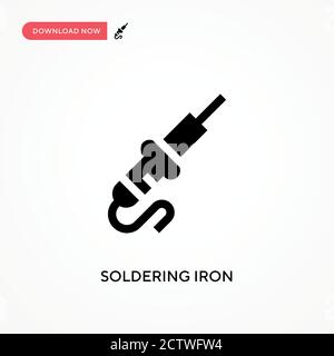 Soldering iron vector icon. . Modern, simple flat vector illustration for web site or mobile app Stock Vector