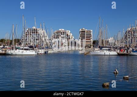 La Grande Motte, city created by the architect Jean Balladur. Herault, Languedoc Roussillon, Occitanie, France Stock Photo