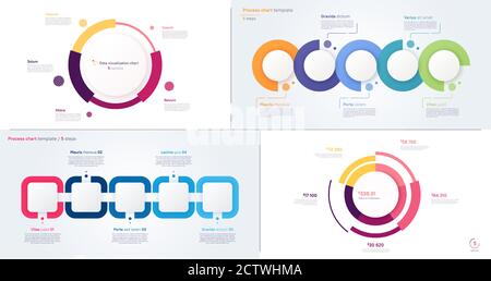 Vector process and circle chart designs Stock Vector
