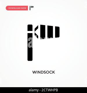 Windsock vector icon. . Modern, simple flat vector illustration for web site or mobile app Stock Vector