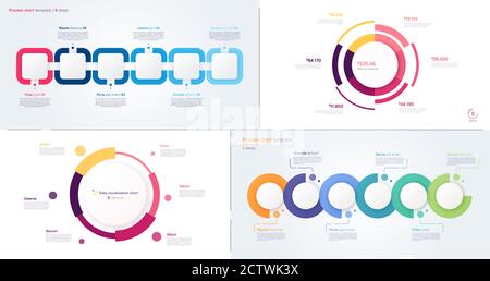 Vector process and circle chart designs Stock Vector
