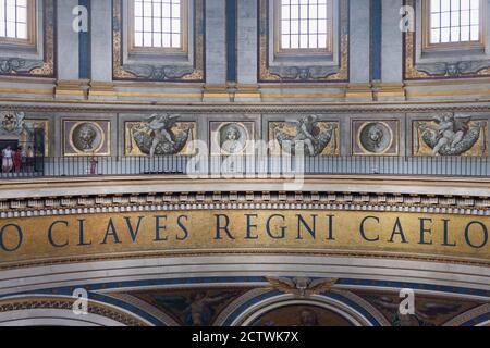 ROME, ITALY - 2014 AUGUST 19. Interior inside St. Peter's Basilica church Stock Photo