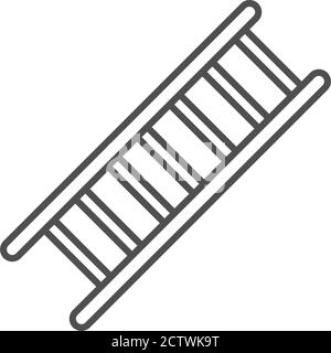 wood ladder equipment repair construction line icon style vector illustration Stock Vector