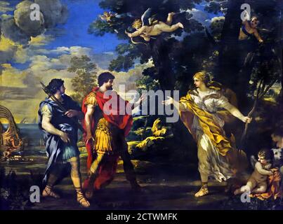 The Meeting of Aeneas and Venus 1630-1635 Pietro BERRETTINI is known as Pietro da CORTONA 1597-1669 ( Venus as Huntress Appears to Aeneas ) Stock Photo