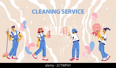 Professional cleaning company service website banner or flyer template. Stock Vector