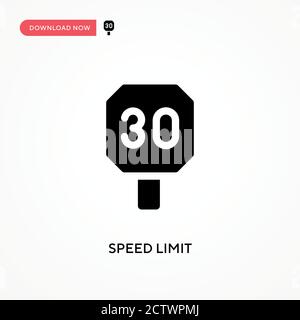 Speed limit vector icon. . Modern, simple flat vector illustration for web site or mobile app Stock Vector