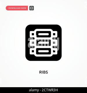 Ribs vector icon. . Modern, simple flat vector illustration for web site or mobile app Stock Vector