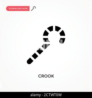 Crook vector icon. . Modern, simple flat vector illustration for web site or mobile app Stock Vector