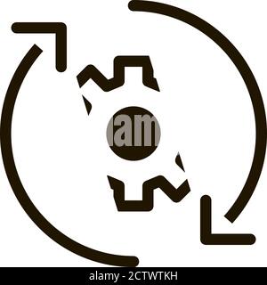 Gear And Arrows Around Agile Element glyph icon Stock Vector