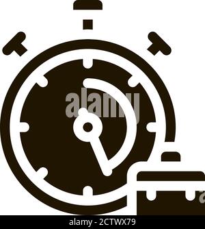 Stopwatch And Suitcase Agile Element glyph icon Stock Vector