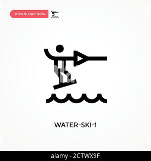 Water-ski-1 vector icon. . Modern, simple flat vector illustration for web site or mobile app Stock Vector