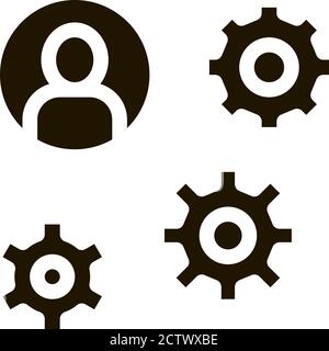 Gear Mechanism And Man Silhouette Agile Vector Stock Vector