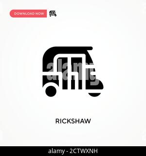 Rickshaw vector icon. . Modern, simple flat vector illustration for web site or mobile app Stock Vector