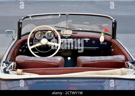 Cockpit of a Mercedes-Benz 190 SL Stock Photo