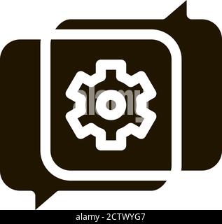 Gear In Quotation Frame Agile Element glyph icon Stock Vector