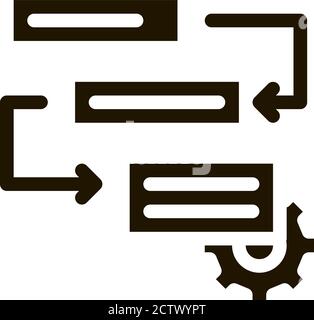 Gear Algorythm System Agile Element glyph icon Stock Vector