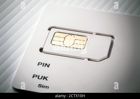 SIM CARD - Pin & Puk Stock Photo
