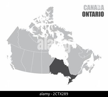 Canada Ontario map Stock Vector