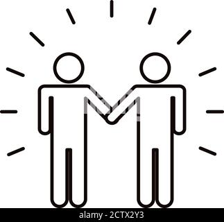 couple humans figures silhouettes line style icon vector illustration design Stock Vector