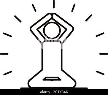 human figure silhouette in lotus position line style icon vector illustration design Stock Vector