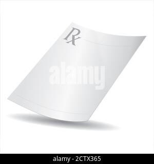 Medical prescription blank white sheet of paper from doctor, physcican, hospitals and clics Stock Photo