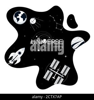 Unending universe - modern flat design style illustration Stock Vector