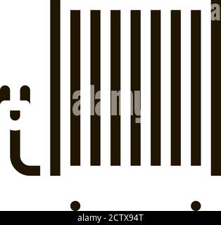 Portable Oil Radiator Heating System glyph icon Stock Vector